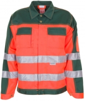 PLANAM-Warnschutz, Bund-Jacke, Warnjacke kontrast orange/grün
