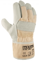 BIG-TEXXOR-Workwear, Rindvollleder, Leder-Arbeits-Handschuhe, Ural I, beige/weiß