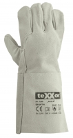 BIG-TEXXOR-Workwear, Rindspaltleder, Schweißer-Schutz, Leder-Arbeits-Handschuhe, ca. 35 cm lang