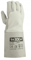 BIG-TEXXOR-Workwear, Ziegen-Nappaleder-Schweißer-Schutz, Leder-Arbeits-Handschuhe, ca. 35 cm lang