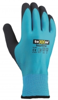 BIG-TEXXOR-Workwear, Winter-Nylon-Strick-Arbeits-Handschuhe, Latex, blau/dunkelblau