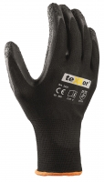 BIG-TEXXOR-Workwear, Polyester-Strick-Arbeits-Handschuhe mit Latexbeschichtung, schwarz