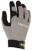 BIG-TEXXOR-Workwear, Kunstleder-Mechaniker-Arbeits-Handschuhe FRESNO, topline, grau/schwarz