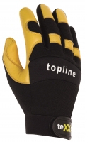 BIG-TEXXOR-Workwear, Hirschleder-Mechaniker-Arbeits-Handschuhe TACOMA, topline, gelb/schwarz