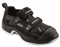 BIG-ruNNex-Footwear, S1 Arbeits-Berufs-Sicherheits-Schuhe, Klett-Sandalen, TeamStars 5106, schwarz / silber
