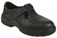 BIG-TEXXOR-Footwear, Arbeits-Berufs-Sicherheits-Sandalen, S1 GAP, schwarz / grün