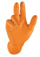 F-STRONGHAND-Hygiene, Einweghandschuhe, Einmal-Nitril-Handschuhe, puderfrei, *GRIP ORANGE*,Spenderbox á 50 Stück, VE =  10 Boxen, orange