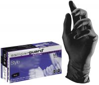 F-SEMPERMED-Hand-Schutz, Einweg-Nitril-Einmal-Handschuhe, SEMPERGUARD Nitrile Style, puderfrei, schwarz, VE = 100 Stk.