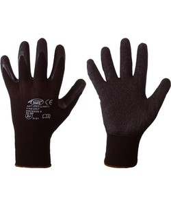 F-STRONGHAND-Workwear, Latexbeschichtete-Arbeits-Handschuhe Finegrip, VE = 12 Paar, schwarz