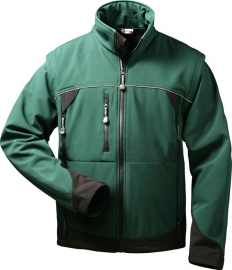 F-ELYSEE-Workwear, Softshell-Jacke Sigma mit abnehmbaren Ärmeln grün/schwarz