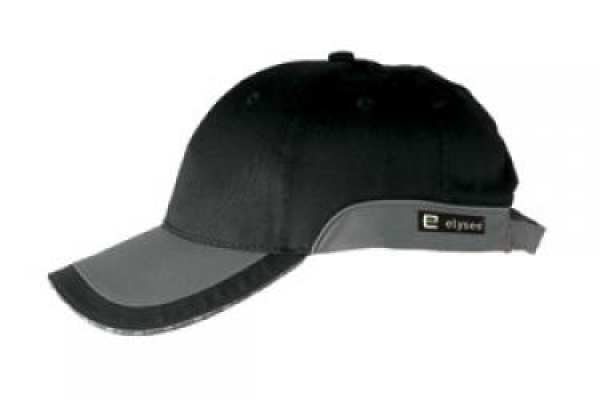 F-ELYSEE-Workwear, Cap *TILL*, schwarz/grau abgesetzt