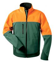 F-ELYSEE-PSA-Forst-Schutz, Forst-Schutz-Softshell-Jacke, Forstjacke, SANDDORN, grün/orange