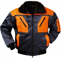 F-NORWAY-Workwear, Winter-Piloten-Berufs-Jacke, Halden, marine/orange