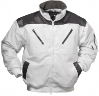 F-ALASKA-Workwear, Winter-Piloten-Berufs-Jacke 3 in 1  Hollis weiß/grau