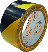 F-EVERTEC-Bodenmarkierungs- und Warnband, 50 mm x 25 m, schwarz/gelb