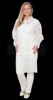 WIROS-Jobwear, Einweg-Vlies-Mantel, Einmal-Kittel, Druckknöpfe, ohne Taschen, 30 g/m², 140 x 110 cm, VE = 50 Stück, weiß