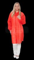 WIROS-Jobwear, Einweg-Vlies-Mantel, Einmal-Kittel, Druckknöpfe, ohne Taschen, 30 g/m², 145 x 115 cm, VE = 50 Stück, rot