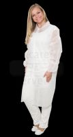 WIROS-Jobwear, Einweg-Vlies-Mantel, Einmal-Kittel, Druckknöpfe, ohne Taschen, 30 g/m², 145 x 115 cm, VE = 50 Stück, weiß
