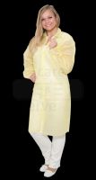 WIROS-Jobwear, Einweg-Vlies-Mantel, Einmal-Kittel, Druckknöpfe, ohne Taschen, 30 g/m², 145 x 115 cm, VE = 50 Stück, gelb