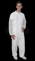 WIROS-Jobwear, Einweg-Vlies-Jacke, Einmaljacke, kurz, Bänder im Nacken, Innentasche, 30 g/m², 145 x 85 cm, VE = 50 Stück, weiß