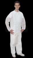 WIROS-Jobwear, Einweg-Vlies-Jacke, Einmaljacke, lang, Bänder im Nacken, 30 g/m², 145 x 115 cm, VE = 50 Stück, weiß