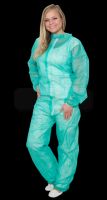 WIROS-Jobwear, Einweg-Vlies Overall, Einmal-Schutz-Anzug, 32 g/m², 140 x 178 cm, VE = 50 Stück, grün