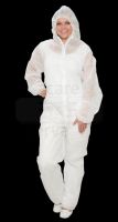 WIROS-Jobwear, Einweg-Vlies Overall, Einmal-Schutz-Anzug, Kapuze, 32 g/m², 130 x 171 cm, VE = 50 Stück, weiß