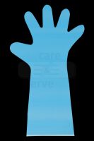 WIROS-Hand-Schutz, Einweg-PE Einmal-Handschuhe, glatt, extra lang, extra stark,  0,03 mm, 50 cm, blau, Pkg á 100 Stück, VE = 20 Pkg.