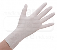 WIROS-Hand-Schutz, Einweg-Latex Handschuhe, gepudert, glatt, Spenderbox, transparent, Pkg á 100 Stück, VE = 1 Pkg.