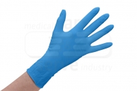 WIROS-Hand-Schutz, Einweg-Latex Handschuhe, gepudert, glatt, Spenderbox, blau, Pkg á 100 Stück, VE = 1 Pkg.