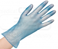 WIROS-Hand-Schutz, Einweg-Vinyl Handschuhe, puderfrei, efficient, Spenderbox, Pkg á 100 Stück, VE = 10 Pkg, blau