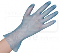 WIROS-Hand-Schutz, Einweg-Vinyl Handschuhe, puderfrei, Spenderbox, blau, Pkg á 100 Stück, VE = 10 Pkg.