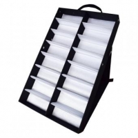 NITRAS Präsentationsbox für Schutzbrillen, Textil / Kunststoff, schwarz/weiß
