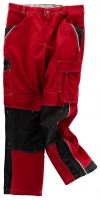 BEB-Workwear, Arbeitshose, Herren-Arbeits-Berufs-Bund-Hose, Inflame fire engine red/schwarz