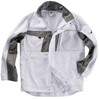 BEB-Workwear, Arbeitsjacke, HerrenArbeits-Berufs-Bund-Jacke, Inflame weiß/grau