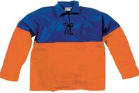 OCEAN-Workwear, ABEKO-Nässe-Schutz, Sommerfischerbluse, mit Kragen, 300 g, orange/königsblau