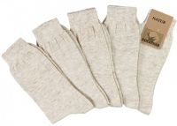 WOWERAT-Socken mit Leinen, Pkg.á 5 Paar, natur meliert