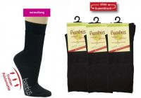 WOWERAT-Wellness-Socken, Bambus, mit Frottee-Polstersohle, normallang, ohne Gummizug, 3-er Pkg., schwarz