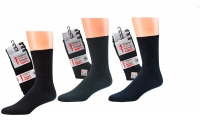 WOWERAT-Herren-Wellness-Socken, 100 % Baumwolle, 1/1-Rippe, 3-er Pkg, marine
