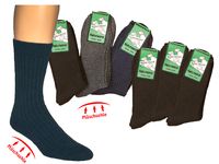WOWERAT-Plüschsohle-Socken mit Schafwolle, 6-er Teilung für Damen und Herren, 3-er Pkg., farbig sortiert