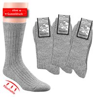 WOWERAT-Wellness-Socken, mit Plüschsohle, 100% Schafwolle, ohne Gummizug, 6-er Teilung, 3-er Pkg., graumeliert