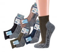 WOWERAT-COOLMAX Trekking-Socken, Kurzschaft-Form, Funktionssportsocken, mit Frotteesohle, marine