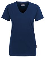HAKRO-Worker-Shirts, Women-T-Shirt, V-Ausschnitt Classic, marine