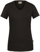 HAKRO-Damen-V-Shirt, Stretch, 170 g / m², schwarz