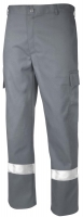 Teamdress-PSA-Workwear, PSA, Schweißer/Hitzeschutz Antistatik, Bundhose mit Reflexstreifen, Kl. 1, grau