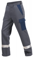 Teamdress-PSA-Workwear, PSA, Multinorm, Bundhose mit Reflexstreifen, 1-lagig, EN 13034, Kl. 1, grau/marine