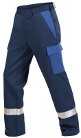 Teamdress-PSA-Workwear, PSA, Multinorm, Bundhose mit Knietaschen und Reflexstreifen, 1-lagig, EN 13034, Kl. 1, marine/kornblau