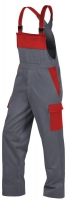 Teamdress-PSA-Workwear, PSA, Multinorm, Latzhose, 1-lagig, EN 13034, Kl. 1, grau/rot