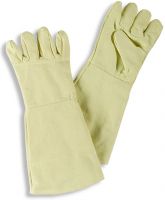 HB-Workwear, Flammen-/Schweißerschutz-5-Finger-Handschuhe für Kontakthitze, 330 mm lang, gelb