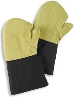 HB-Workwear, Flammen-/Schweißerschutz-Fausthandschuhe für Kontakthitze, 400 mm lang, gelb/schwarz